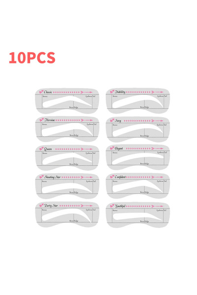 Choice 10 قطع - 10-50 قطعة من استنسل الحواجب القابل لإعادة الاستخدام، أداة تج...