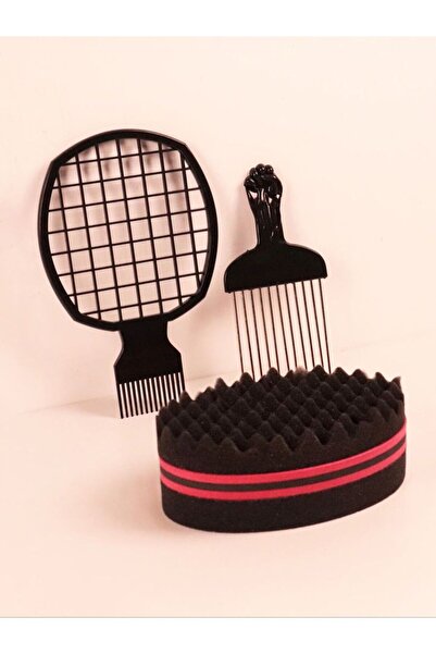 Choice مجموعة إسفنجات الشعر المجعد من 3 قطع من xiaokonghamimianSJT، مشط للشعر...