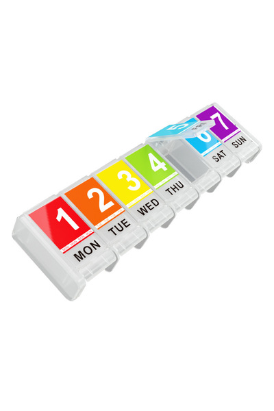 Choice5 علبة أدوية شفافة بسبعة أقسام، تتسع لسبعة أيام، موزع أقراص، منظم، فواص...