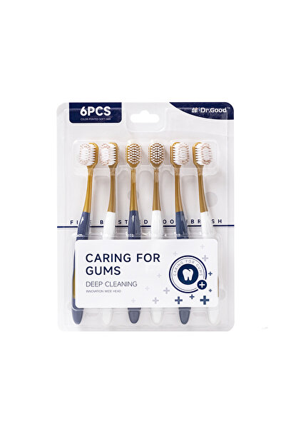 Choice 6 قطع من فرشاة أسنان يدوية برأس عريض وشعيرات ناعمة لتنظيف لطيف للفم لل...