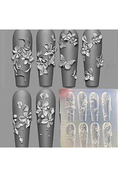 Choice قالب سيليكون ثلاثي الأبعاد صغير الحجم على شكل فراشة وزهرة لتزيين الأظا...