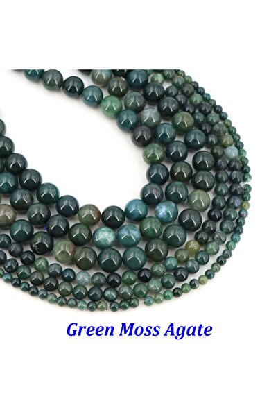 Choice5 8mm 43 to 45pcs Green Moss Agate 2 3 4 6 8 10 12mm Natural Stone Roun...