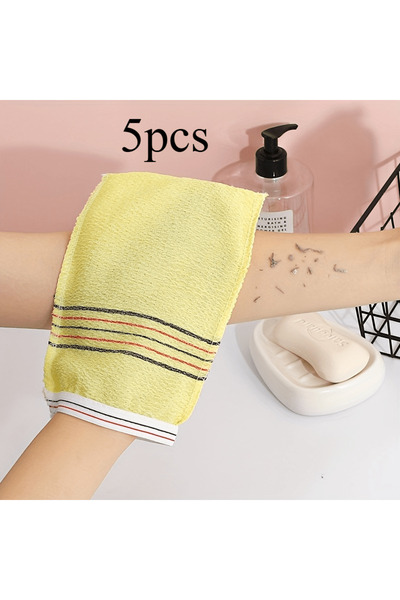 Choice طقم مناشف استحمام صفراء قوية للبالغين مكون من 5 قطع، مع قفازات استحمام...