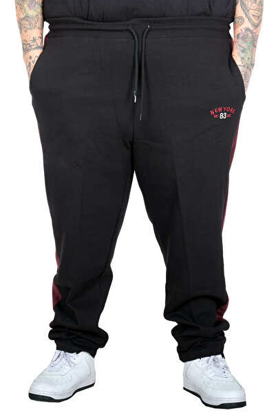 ModeXL Mode XL Large Size Men's Garnished Sweatpants 24518 Black
