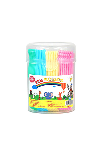 Choice خيط تنظيف أسنان للأطفال، 40 قطعة، مقاس واحد، أربعة أعواد أسنان على شكل...