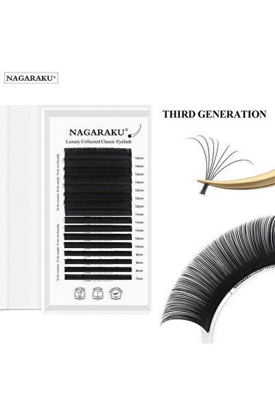 Choice3 وصلات رموش كلاسيكية فاخرة من مجموعة C NAGARAKU، 9 مم، 0.07 مم، 16 صفً...