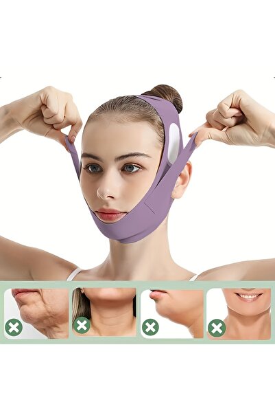 Choice شريط شد الوجه الليلي SLD-PURPLE مع ألياف الجرافين - لتقليل الذقن المزد...