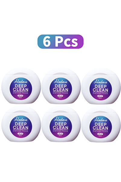 Choice1 6 قطع من خيط تنظيف الأسنان بشمع النعناع من هيدفا، طول 50 مترًا/164 قد...