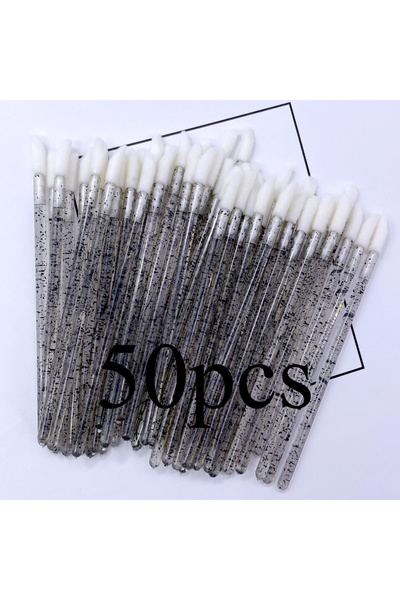 Choice4 ٥٠ قطعة من فرش الشفاه السوداء الكريستالية، ٥٠ قطعة من فرش وضع الرموش،...