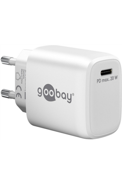 goobay USB-C PD GaN Fast Charger (20 W), White