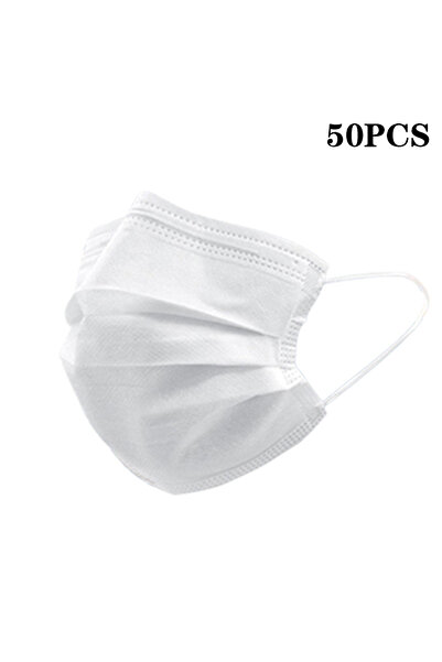 Choice White 50Pcs 3-layer Mask Face Masks Melt Blown Cloth Disposable Safety...