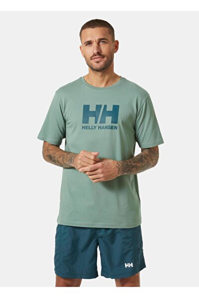 Helly Hansen تي شيرت رجالي برقبة دائرية باللون الأخضر