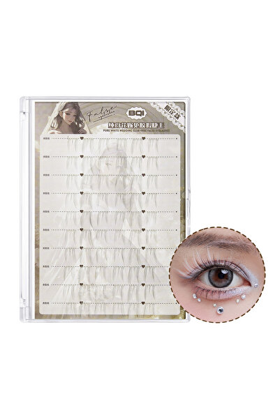 Choice B7849 BQI 60 مجموعة من الرموش الصناعية البيضاء النقية على شكل زهور، خا...