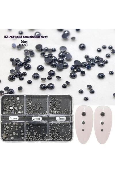 Choice مسامير تثبيت سوداء مستديرة بستة مربعات، بتصميم بانك، فضية وذهبية وسودا...