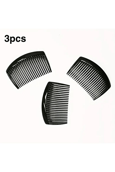 Choice مشط شعر أسود بسيط مكون من 3 قطع، 23 سنًا، مشط جانبي للشعر الفرنسي، مشط...
