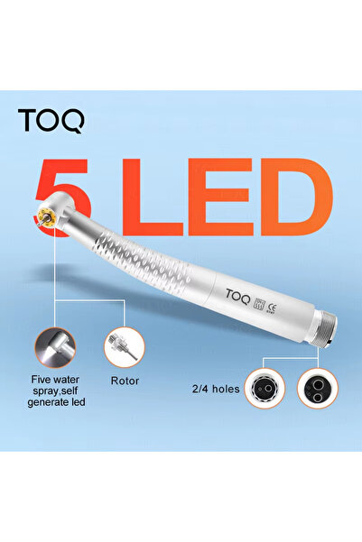 Choice جهاز يدوي عالي السرعة مزود بـ 5 مصابيح LED بفتحتين لطب الأسنان، مولد ك...