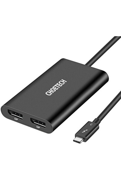 CHOETECH plug adapter USB Type C Thunderbolt 3 (40Gbps) - 2x DisplayPort 4K 6...