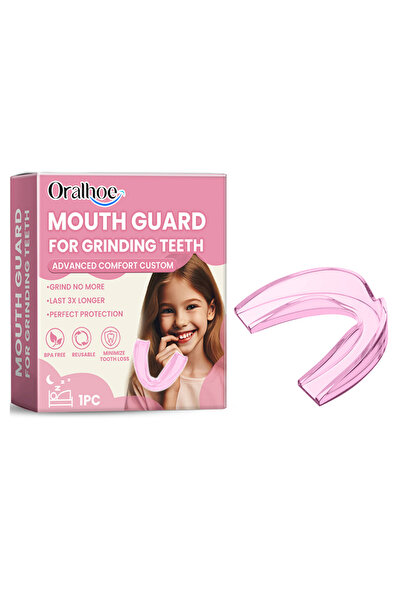 JETTING واقي أسنان وردي اللون للأطفال، مناسب للنوم الليلي، مضاد للعض، يحمي أس...