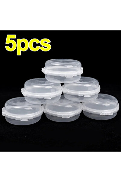 Choice علبة بودرة قابلة للطي ذات طبقتين، 5 قطع، شفافة، مقاومة للغبار، لتخزين ...