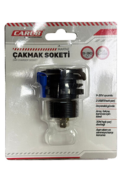 Carub Oto 2 Type C 2 USB Yuvası Soketi Araç Tekne Karavan 9-30W Uyumlu Hızlı ...