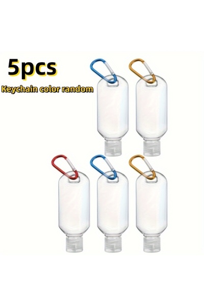 Choice 5 زجاجات ضغط للسفر سعة 30 مل، مانعة للتسرب، مع سلاسل مفاتيح - قابلة لإ...