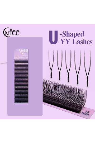 Choice8 MIX(8-15mm) 0.07mm CC CMICC Double Tips U Shape YY False Eyelashes C ...