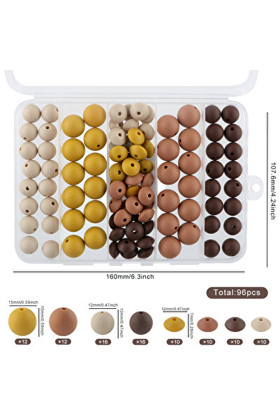 Choice La107-10 96Pcs/box 12/15MM Round Silicone Beads Lentil Beads Spacer Be...