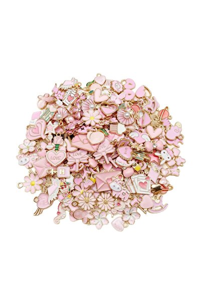 Choice 50 قطعة/مجموعة إكسسوارات زيت وردي للبنات، تشكيلة متنوعة من الأشكال: حي...