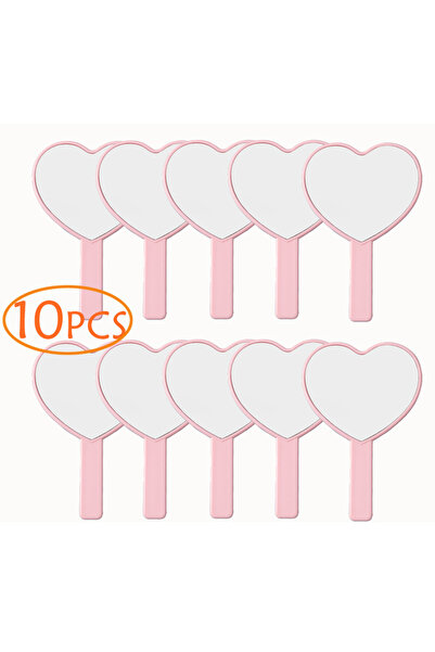 Choice ١٠ قطع ١٠/٥ قطع مرآة صغيرة على شكل قلب، مرآة مكياج محمولة باليد، مناسب...