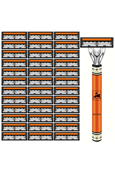 Choice5 ماكينة حلاقة يدوية كلاسيكية للرجال، بمقبض واحد و36 شفرة، ثلاثية الطبق...