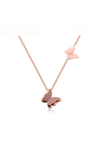 Choice N17033R Lokaer Double Flying Butterfly Animal Pendant Necklaces For Wo...