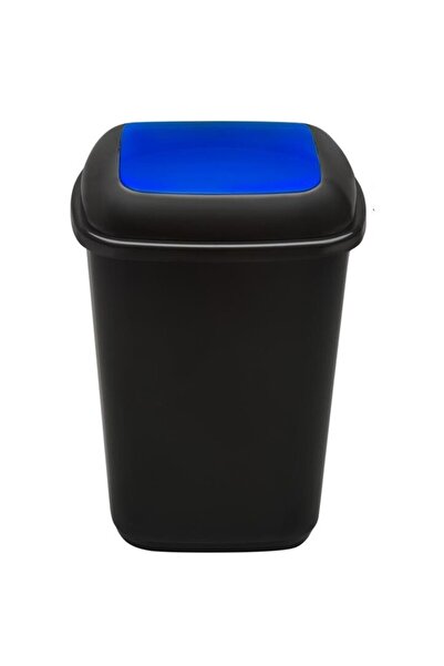 PLAFOR Selective recycling plastic bin, capacity 28l, Quatro - black with blu...