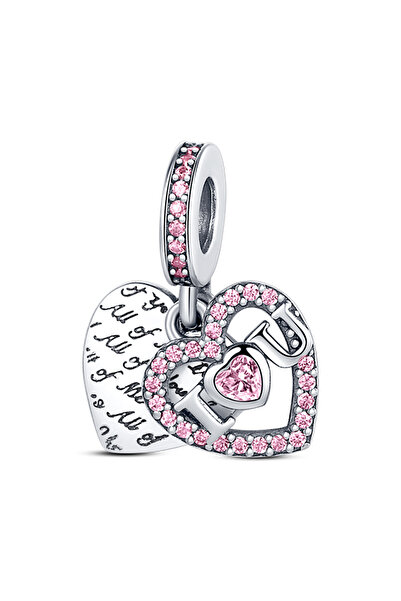 Choice48 KTC013 S925 Silver Plated Charms Beads Heart Shape Love Mom Infinity...