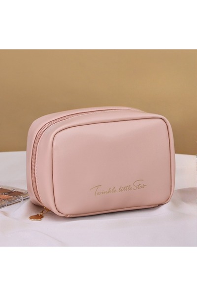 Choice حقيبة سفر وردية اللون، حقيبة تخزين مستحضرات تجميل محمولة، مصنوعة من جل...