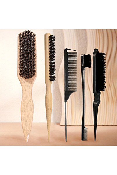 Choice 5pcs 2/3/4/5pcs Boar Bristle Brush & Comb Set - for Smooth Back Brushi...
