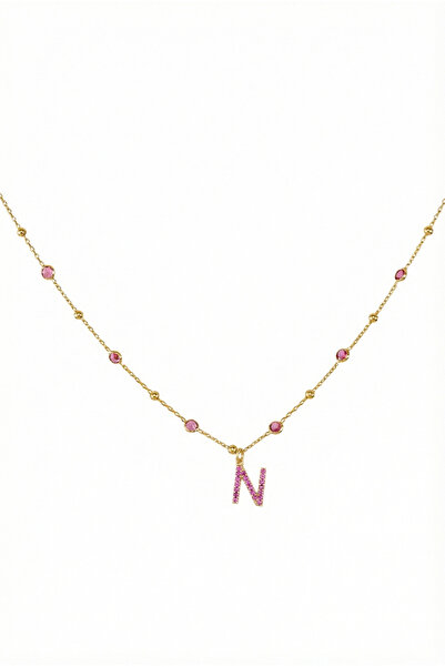 Queen Silver Jewelry 925 ayar gümüş. ruby zirkon taşlı (fuşya) ,toplu zincirl...