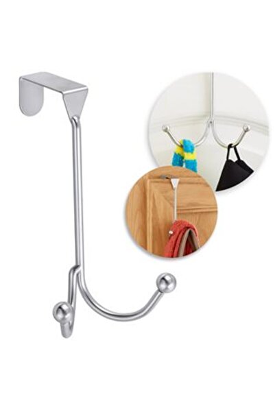 SHOPIENS Cârlig metalic cu două cârlige pentru ușă