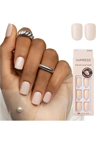 Impress Color Press-On Manicure, Short Length, Point Pink