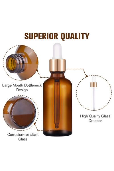 Choice زجاجات قطارة زجاجية سعة 50 مل بنكهة الشوكولاتة، 12 قطعة + 4 ملحقات، زج...