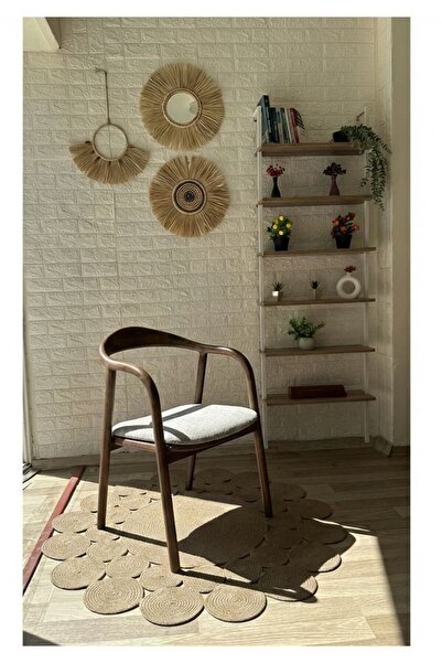 silla Concept Yılan Sandalye Teddy Krem Kumaş Ceviz Ahşap Sandalye