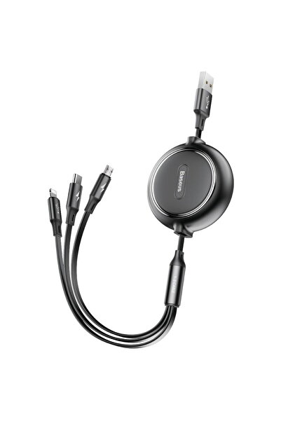 Baseus Golden Loop retractable 3in1 USB cable - micro USB / Lightning / USB-C...