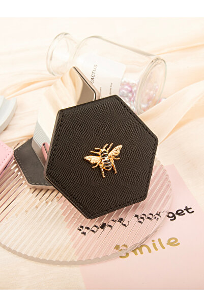 Choice 0094-BEEBK 1 PC Hexagonal Stainless Steel Desktop Makeup Mirror For Mo...