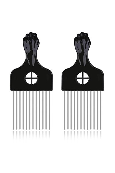 Choice مجموعة من قطعتين من أمشاط الشعر الأفرو المصنوعة من الفولاذ المقاوم للص...