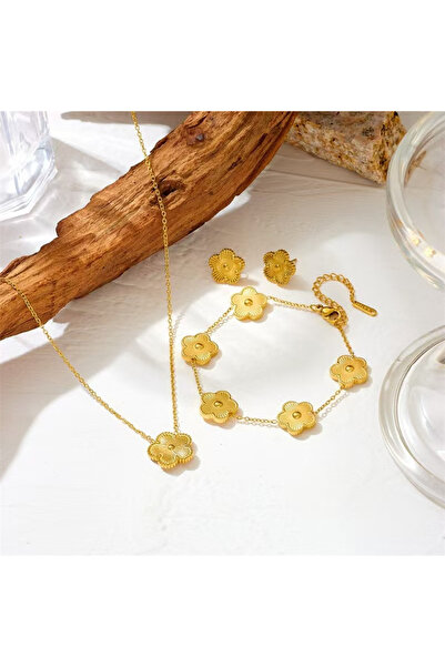 Choice S5-3pcs-golden 3Pcs Stainless Steel 316L Luxury Plum Blossom Plant Fiv...