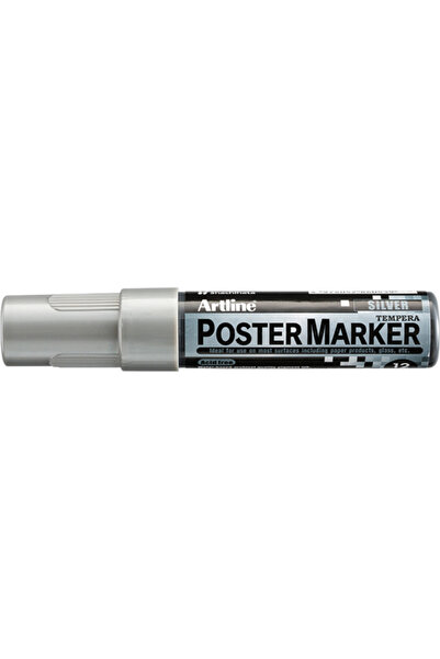 artline ARTLINE poster marker, plastic body, beveled tip 12mm - silver