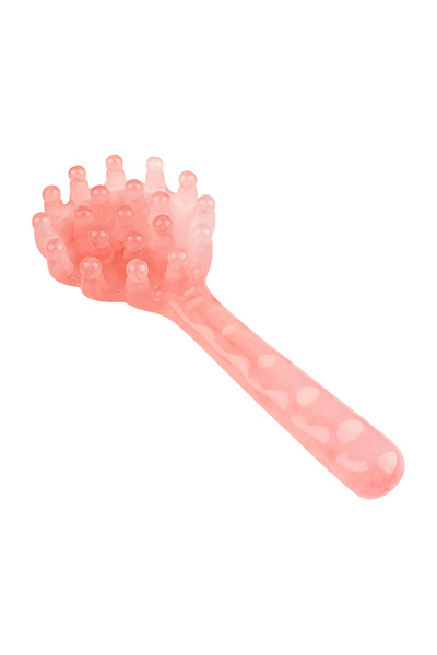 Choice مشط تدليك الرأس بلون العنبر الوردي، قطعة واحدة، على شكل صدفة، مصنوع من...