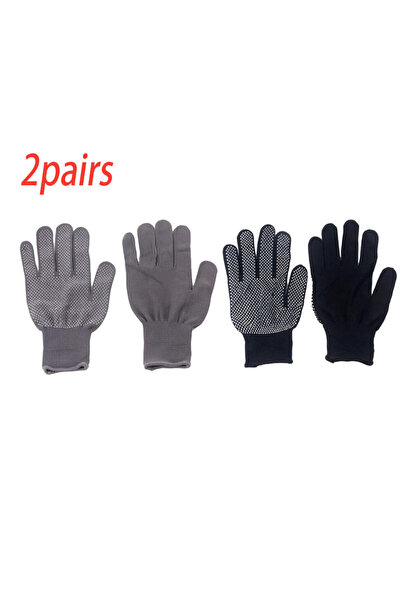 Choice 2pairs black-grey Thermal Styling Gloves Heat Resistant Glove Hair Str...