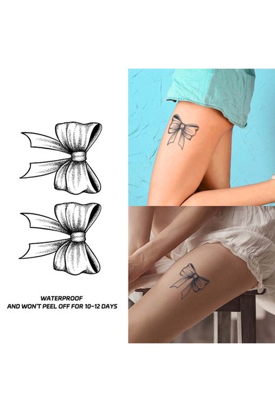 Choice Bowknot Long-lasting Waterproof Temporary Tattoo Sticker, Realistic No...