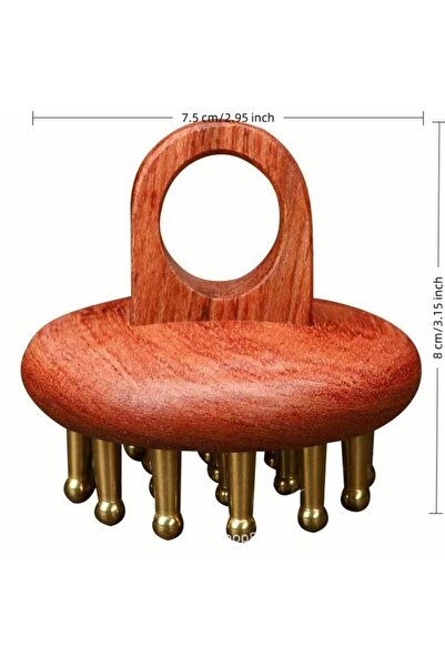 Choice A1 1Pcs Meridians Massage Comb Copper Sandalwood Meridians Fine Tooth ...