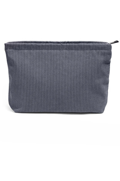 Choice حقيبة مستحضرات تجميل رمادية مخملية للسفر، حقيبة تخزين مكياج محمولة، حق...